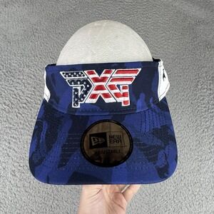 PXG Performance New Era Golf Outdoor Blue Camo USA Flag Visor Hat One Size